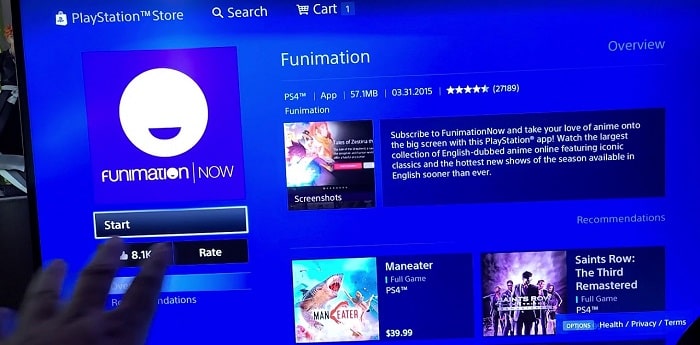 Funimation on PS4